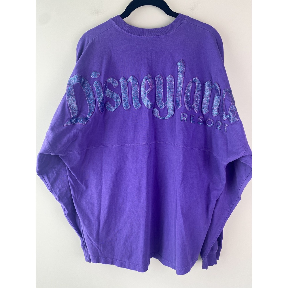 Disney Park Spirit Jersey M Purple Disneyland Resort Sparkle Puff Paint Spellout - Picture 5 of 9